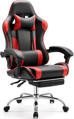 Video Game Desk Chair - Ergonomic Computer with Footrest and Comfy