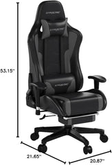 Gaming Chair with Footrest Speakers Video Game Chair Bluetooth Music