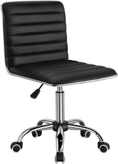 Mid Back Task Chair, Low Back Leather Swivel Office Chair, Vanity
