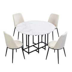 Space-Saving 5-Piece Extendable Kitchen Dining Table Set for Small