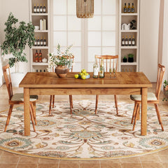 70.87" Wood Dining Table for 6-8 People, Modern Large Rectangle