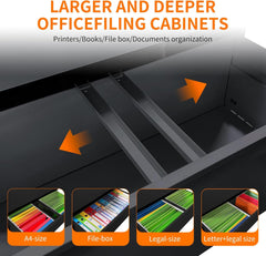 File Cabinets 4 Drawer,Metal Office Storage Filing Cabinet with