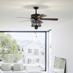 50 Inches Ceiling Fan with Lights Reversible Blades and Pull Chain