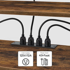 TV Stand with Power Outlets to 65 Inches, TV Console Table with Open