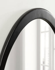 Mckinder Mid-Century Asymmetrical Wood Wall Mirror, 24 X 28, Black,
