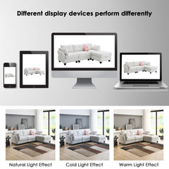 92*63"Modern Teddy Velvet Sectional Sofa,Charging Ports on Each