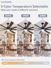 72 Inch Large Ceiling Fans with Lights and Remote, Indoor/Outdoor
