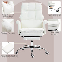 Executive Office Chair, PU Leather Ergonomic Office Desk Chair with