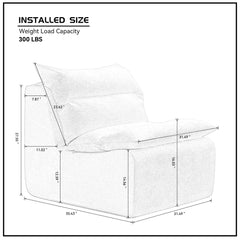 Accent Armless Chair Lazy Floor Seating, Single Sofa Lounger Leisure