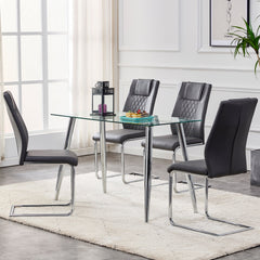 Modern Dining Chairs with Faux Leather Padded Seat Dining Living Room