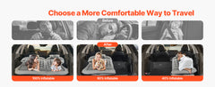 SucceBuy Car Air Mattress, Inflatable Car Camping Mattress, Flocking Thickened Travel Beds with Air Pump Fits Most SUV MPV Sedan