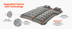 SucceBuy Car Air Mattress, Inflatable Car Camping Mattress, Flocking Thickened Travel Beds with Air Pump Fits Most SUV MPV Sedan
