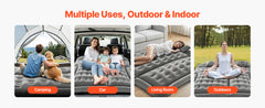 SucceBuy Car Air Mattress, Inflatable Car Camping Mattress, Flocking Thickened Travel Beds with Air Pump Fits Most SUV MPV Sedan