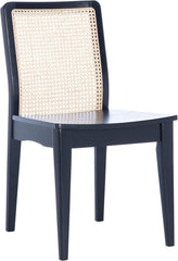 Home Collection Benicio Black/Natural Rattan Dining Chair (Set of 2)