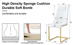 Modern dining chairs, dining room chairs, and golden leg cushioned