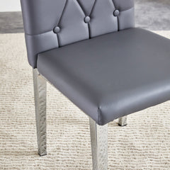 4 piece set of gray armless dining chairs brings a touch of elegance