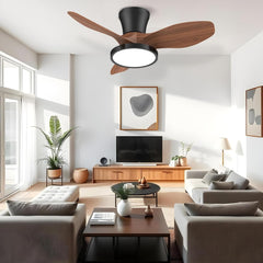 Quiet Ceiling Fan with LED Light DC Motor 32 Inch Large Air Volume