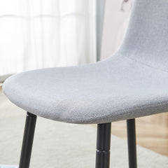 Comfortable Linen-Cotton Dining Chair Set - Six Pieces in Light Gray