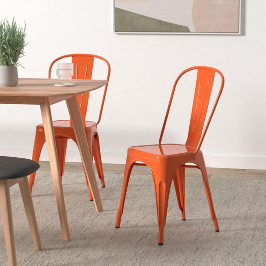 Metal Dining Chair Farmhouse Tolix Style for Kitchen Dining Room Café