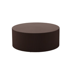 Artisanal Round MDF Coffee Table with Handcrafted Relief and Stunning
