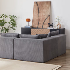 104-Inch Corduroy Modular L Shaped Sectional Sofa,Luxury Floor Couch