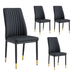 A set of 4 dining chairs, black dining chair set, PU material high