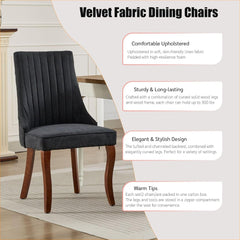 Velvet Dining Chairs Set of 4,Comfy Fabric Upholstered Accent Chairs