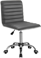 Mid Back Task Chair, Low Back Leather Swivel Office Chair, Vanity