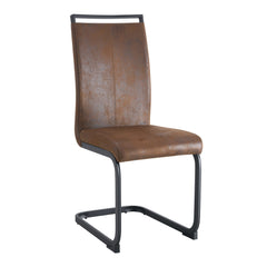 Retro - style Suede - like Tech Fabric Dining Chairs, Sturdy Metal