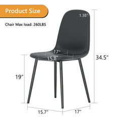 Modern Minimalist Black Dining Chair Set - Four Chairs, Upholstered