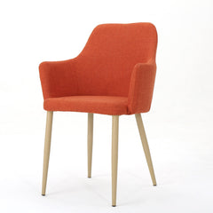 Mid Century Modern Fabric Upholstered Dining Chairs Armchairs in Muted