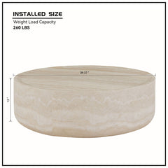 39.37''  Faux MARS Pattern Coffee Tables for Living Room Round Tea