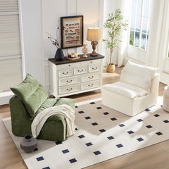 Accent Armless Chair Lazy Floor Seating, Single Sofa Lounger Leisure