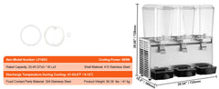 VEVOR 18L 1 2 3 Tanks Commercial Beverage Dispenser Ice Tea Drink Machine for Cold Drink Restaurant Hotel Party