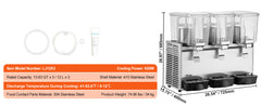 VEVOR 2 3 Tanks Commercial Beverage Dispenser Ice Tea Drink Machine 304 Stainless Steel Juice Dispenser for Restaurant