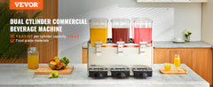 VEVOR 2 3 Tanks Commercial Beverage Dispenser Ice Tea Drink Machine 304 Stainless Steel Juice Dispenser for Restaurant