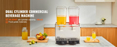 VEVOR 18L 1 2 3 Tanks Commercial Beverage Dispenser Ice Tea Drink Machine for Cold Drink Restaurant Hotel Party