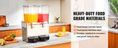 VEVOR 18L 1 2 3 Tanks Commercial Beverage Dispenser Ice Tea Drink Machine for Cold Drink Restaurant Hotel Party