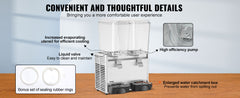 VEVOR 18L 1 2 3 Tanks Commercial Beverage Dispenser Ice Tea Drink Machine for Cold Drink Restaurant Hotel Party