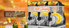 VEVOR 1/2/3 Tanks Commercial Ice-Cool Juice Smoothie Slush Maker Frozen Beverage Cold Drink Dispenser Vending Machine for Home