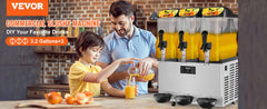 VEVOR 1/2/3 Tanks Commercial Ice-Cool Juice Smoothie Slush Maker Frozen Beverage Cold Drink Dispenser Vending Machine for Home