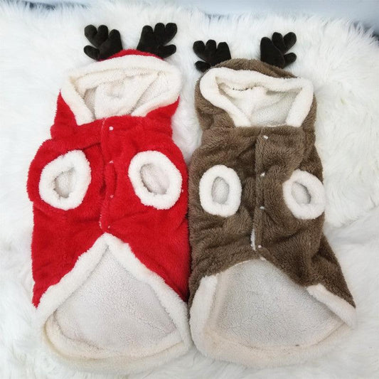 Cozy Christmas Pet Apparel: Luxury Arctic Fleece Coat For Large Dogs