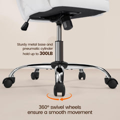 Home Office Chair, Faux Leather Desk Chair, Modern Swivel Chair with