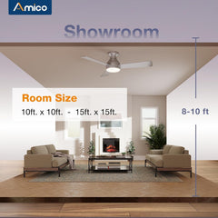 Ceiling Fans with Lights, 42 Inch Low Profile Ceiling Fan with Light