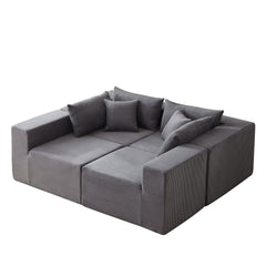 104-Inch Corduroy Modular L Shaped Sectional Sofa,Luxury Floor Couch