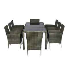 9 piece Outdoor Patio Wicker Dining Set Patio Wicker Furniture Dining
