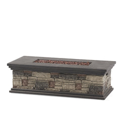Contemporary Rectangle MGO Fire Pit 50,000 BTU Stone Gray Magnesium