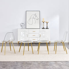 Modern minimalist transparent dining chair, plastic chair, armless