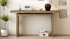 Uniquely Designed Ash Veneer Console Table, Modern Simple Style,