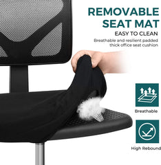Armless Desk Chairs with Wheels Cute Home Office Chair No Arms,